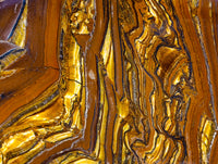 Polished Golden River Tigers Eye Standing Free Forms x 2 From Prieska, South Africa - Toprock Gemstones and Minerals 