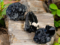 Natural Schorl Black Tourmaline and Smokey Quartz on Orthoclase Matrix with a dash of Hyalite Opal x 12 From Erongo, Namibia - Toprock Gemstones and Minerals 