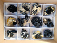 Natural Schorl Black Tourmaline and Smokey Quartz on Orthoclase Matrix with a dash of Hyalite Opal x 12 From Erongo, Namibia - Toprock Gemstones and Minerals 