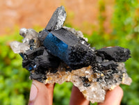 Natural Schorl Black Tourmaline and Smokey Quartz on Orthoclase Matrix with a dash of Hyalite Opal x 12 From Erongo, Namibia - Toprock Gemstones and Minerals 