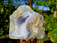 Natural Blue Lace Agate Geode Specimens x 3 From Nsanje, Malawi - Toprock Gemstones and Minerals 