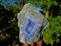 Natural Blue Lace Agate Geode Specimens x 3 From Nsanje, Malawi - Toprock Gemstones and Minerals 