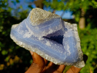 Natural Blue Lace Agate Geode Specimens x 3 From Nsanje, Malawi - Toprock Gemstones and Minerals 