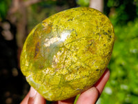 Polished Green Opal Standing Free Forms x 3 From Betroka, Madagascar - Toprock Gemstones and Minerals 