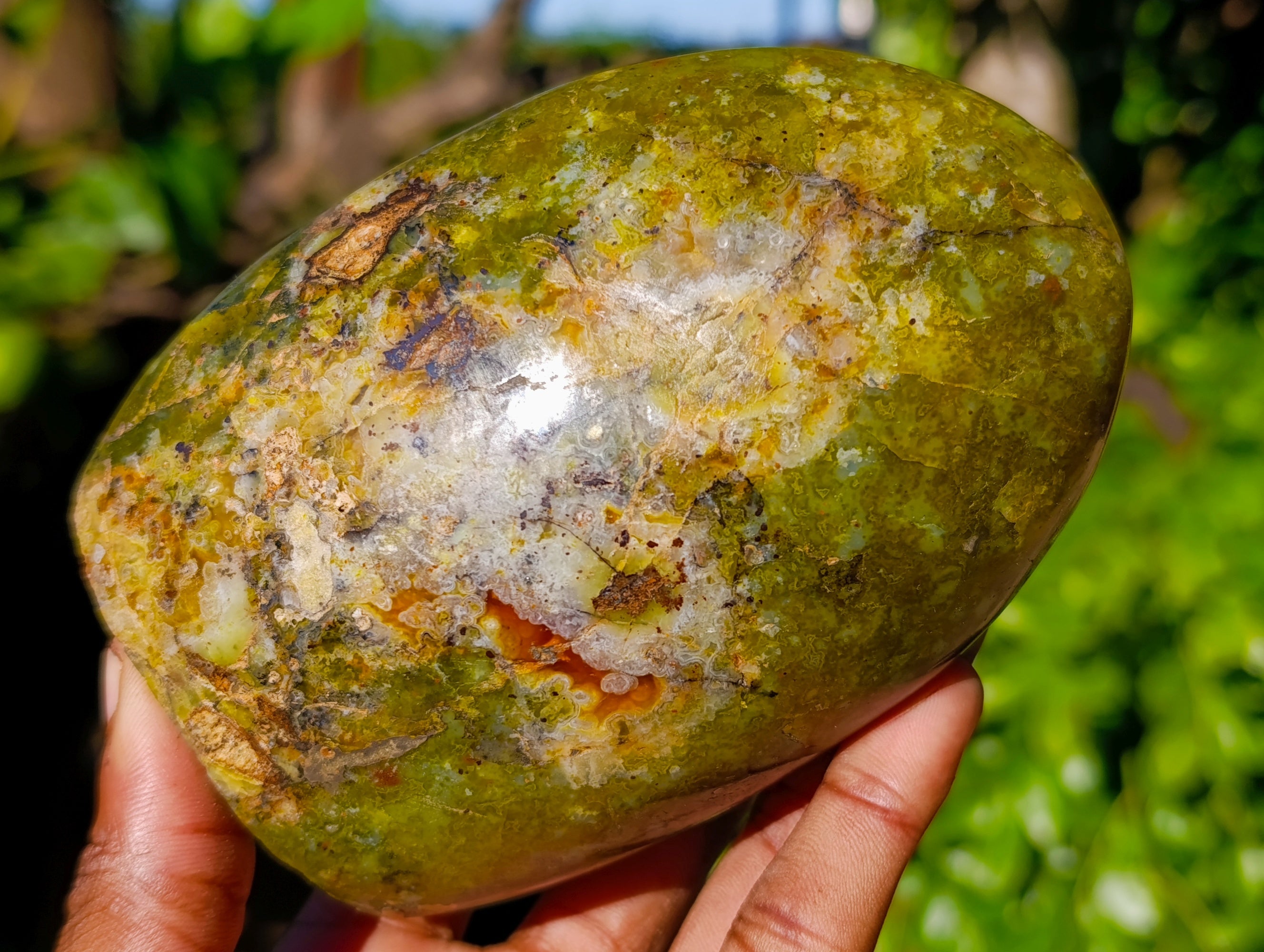 Polished Green Opal Standing Free Forms x 3 From Betroka, Madagascar - Toprock Gemstones and Minerals 