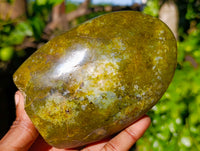 Polished Green Opal Standing Free Forms x 3 From Betroka, Madagascar - Toprock Gemstones and Minerals 