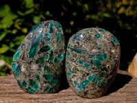 Polished Emerald Mica In Matrix Standing Free Forms x 3 From Mutoko, Zimbabwe - Toprock Gemstones and Minerals 
