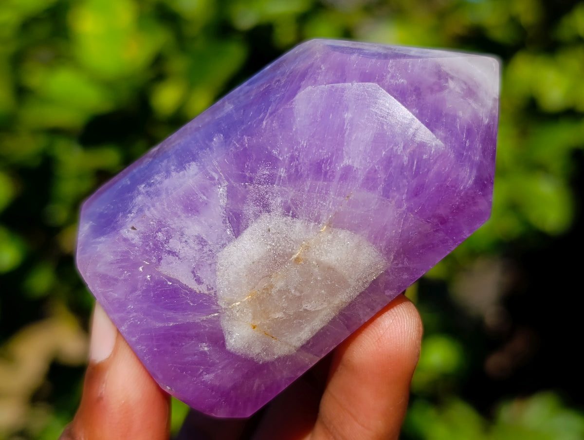Polished Chevron Amethyst Points x 4 From Ankazobe, Madagascar - Toprock Gemstones and Minerals 