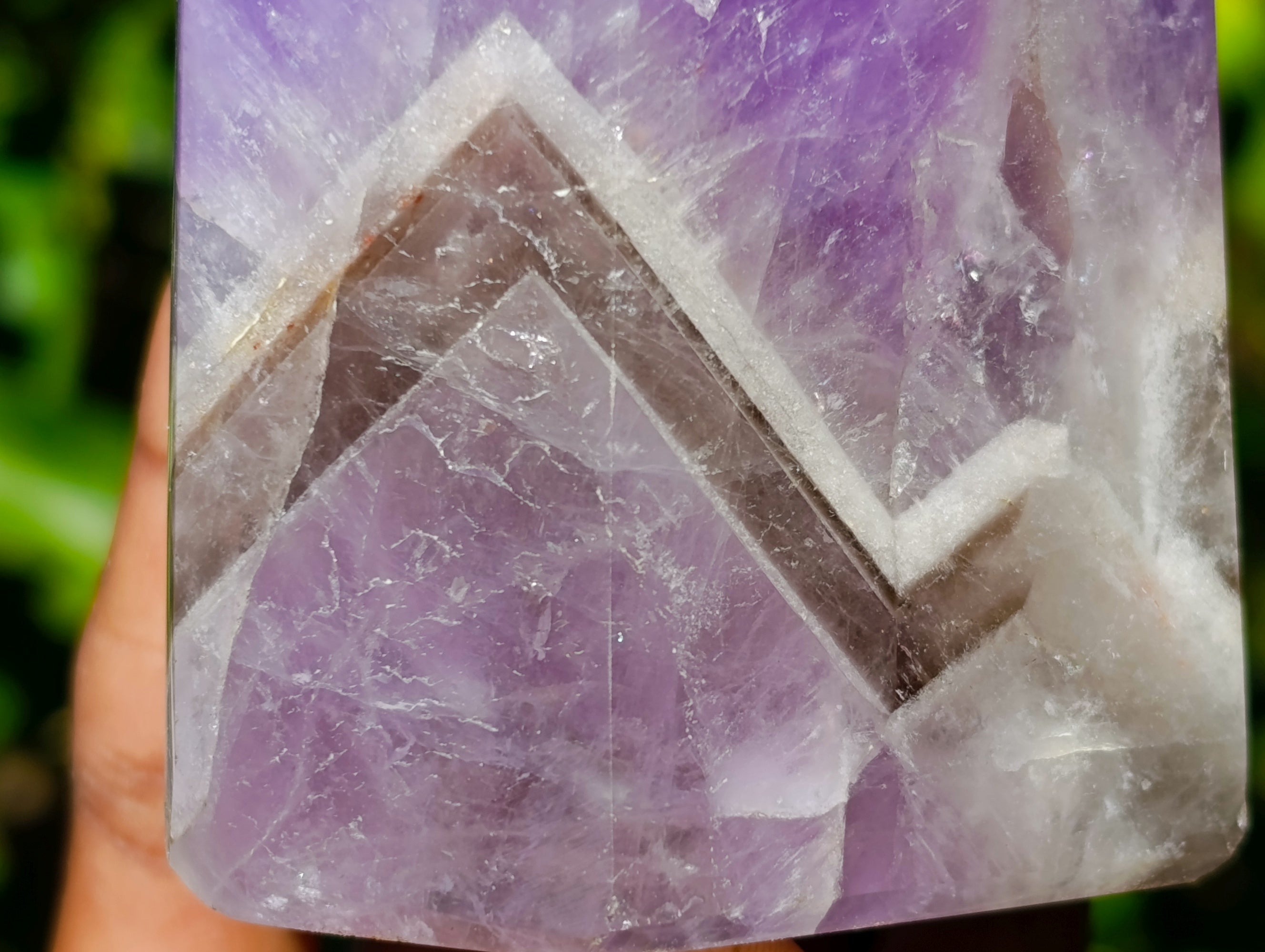 Polished Chevron Amethyst Points x 4 From Ankazobe, Madagascar - Toprock Gemstones and Minerals 