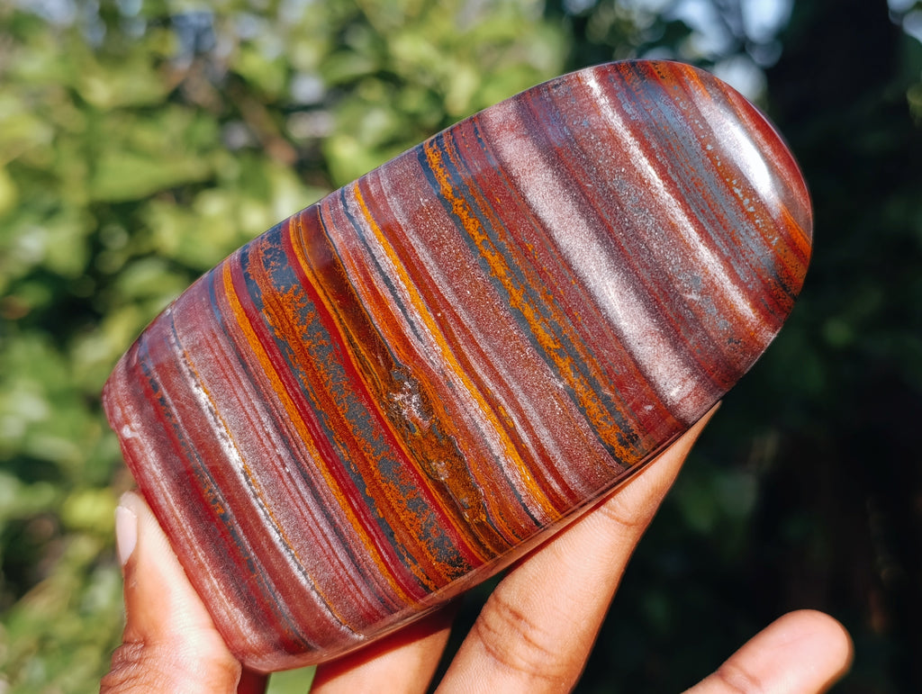 Polished Banded Tiger Iron Jasper Standing Free Forms x 2 From South Africa - Toprock Gemstones and Minerals 