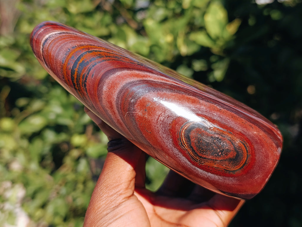Polished Banded Tiger Iron Jasper Standing Free Forms x 2 From South Africa - Toprock Gemstones and Minerals 