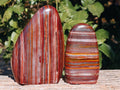Polished Banded Tiger Iron Jasper Standing Free Forms x 2 From South Africa - Toprock Gemstones and Minerals 