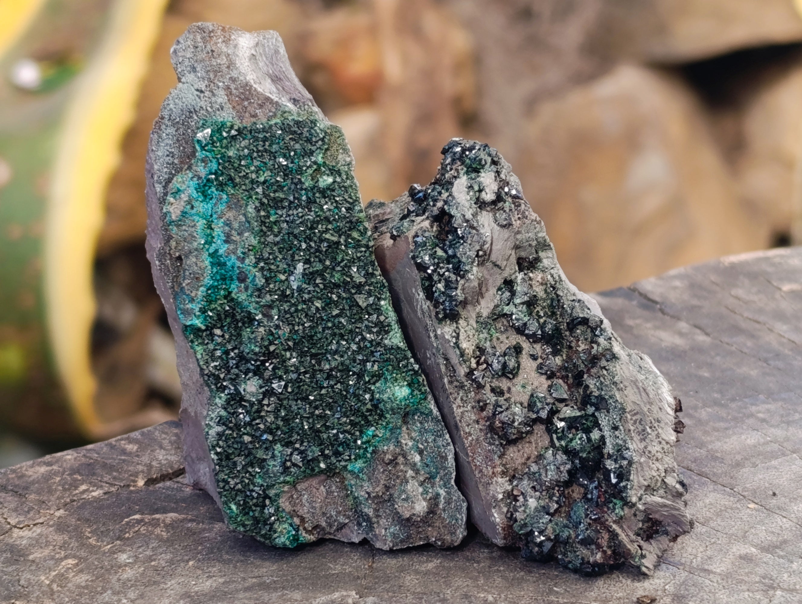 Natural Libethenite Crystals On Dolomite Matrix Specimens x 6 From Shituru, Congo - Toprock Gemstones and Minerals 