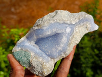 Natural Blue Lace Agate Geode Specimens x 2 From Nsanje, Malawi