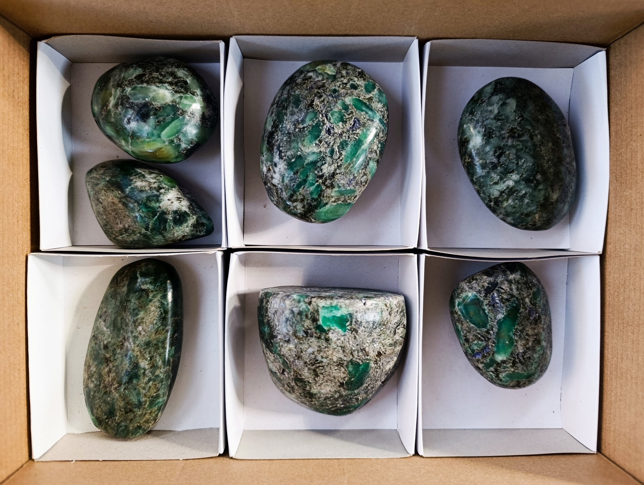 Polished Emerald Mica In Matrix Free Forms x 7 From Mutoko, Zimbabwe - Toprock Gemstones and Minerals 
