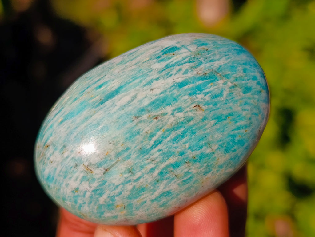 Polished Amazonite Palm Stones x 24 From Madagascar - Toprock Gemstones and Minerals 