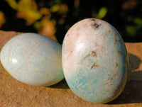 Polished Amazonite Palm Stones x 24 From Madagascar