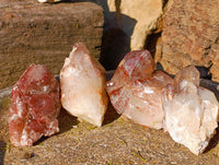 Natural Red Hematoid Quartz Clusters x 12 From Karoi, Zimbabwe