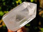 Polished Mix of Clear and Smokey Quartz Crystals with Specular Hematite Inclusion x 6 From Ambatondrazaka, Madagascar - Toprock Gemstones and Minerals 