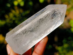 Polished Mix of Clear and Smokey Quartz Crystals with Specular Hematite Inclusion x 6 From Ambatondrazaka, Madagascar - Toprock Gemstones and Minerals 