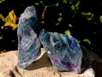 Natural Fluorescent Watermelon Fluorite Cobbed Specimens x 12 From Uis, Namibia - Toprock Gemstones and Minerals 