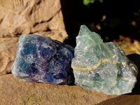Natural Fluorescent Watermelon Fluorite Cobbed Specimens x 12 From Uis, Namibia - Toprock Gemstones and Minerals 
