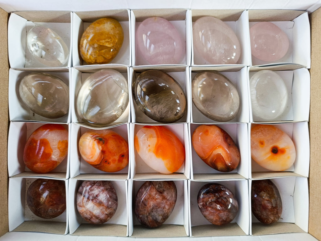 Polished Mix Of Selected Palm Stones x 20 From Madagascar - Toprock Gemstones and Minerals 