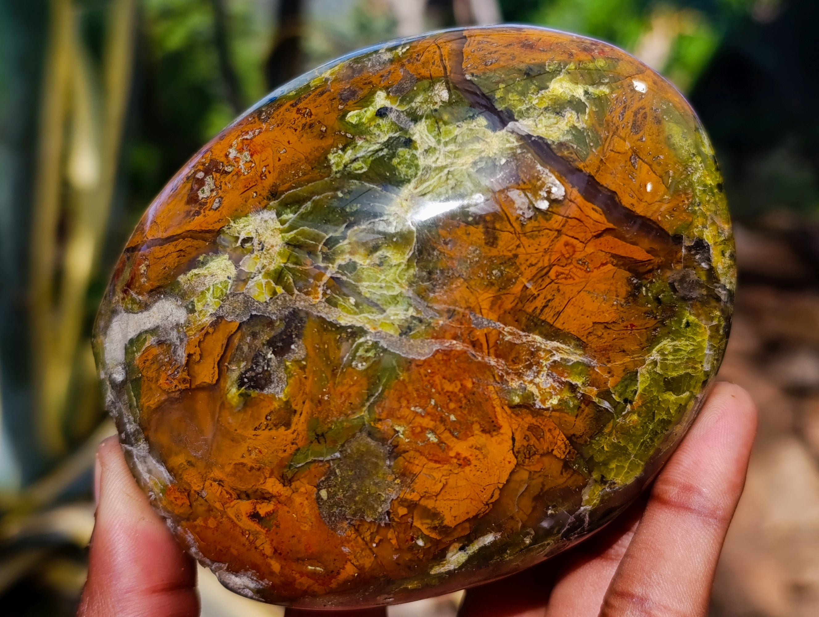 Polished Green Opal Standing Free Forms x 3 From Betroka, Madagascar - Toprock Gemstones and Minerals 