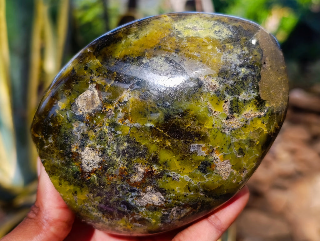 Polished Green Opal Standing Free Forms x 3 From Betroka, Madagascar - Toprock Gemstones and Minerals 