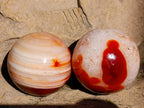 Polished Carnelian Agate Spheres x 3 From Madagascar - Toprock Gemstones and Minerals 