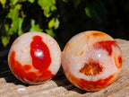 Polished Carnelian Agate Spheres x 3 From Madagascar - Toprock Gemstones and Minerals 