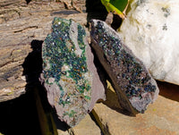 Natural Libethenite Crystals On Dolomite Matrix Specimens x 6 From Shituru, Congo