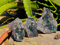 Natural Libethenite Crystals On Dolomite Matrix Specimens x 6 From Shituru, Congo