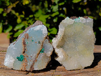 Natural Drusy Coated Chrysocolla and Malachite with Hemimorphite Specimens x 6 From Lupoto Mine, Congo - Toprock Gemstones and Minerals 