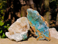 Natural Drusy Coated Chrysocolla and Malachite with Hemimorphite Specimens x 6 From Lupoto Mine, Congo - Toprock Gemstones and Minerals 