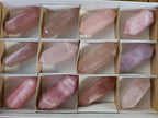 Polished Double Terminated Rose Quartz Points x 12 Ambatondrazaka, Madagascar - Toprock Gemstones and Minerals 