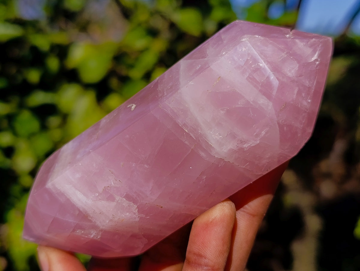 Polished Double Terminated Rose Quartz Points x 12 Ambatondrazaka, Madagascar - Toprock Gemstones and Minerals 