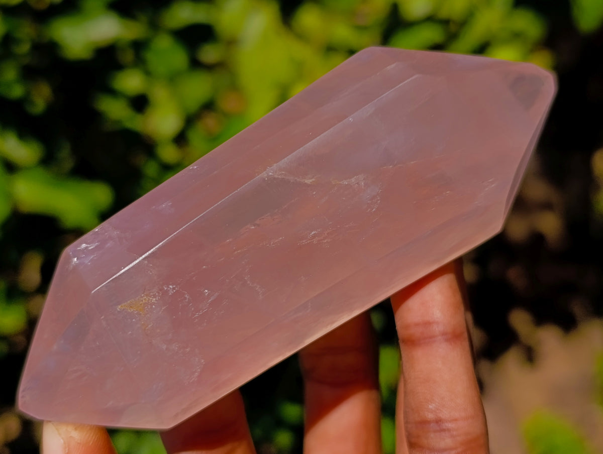 Polished Double Terminated Rose Quartz Points x 12 Ambatondrazaka, Madagascar - Toprock Gemstones and Minerals 