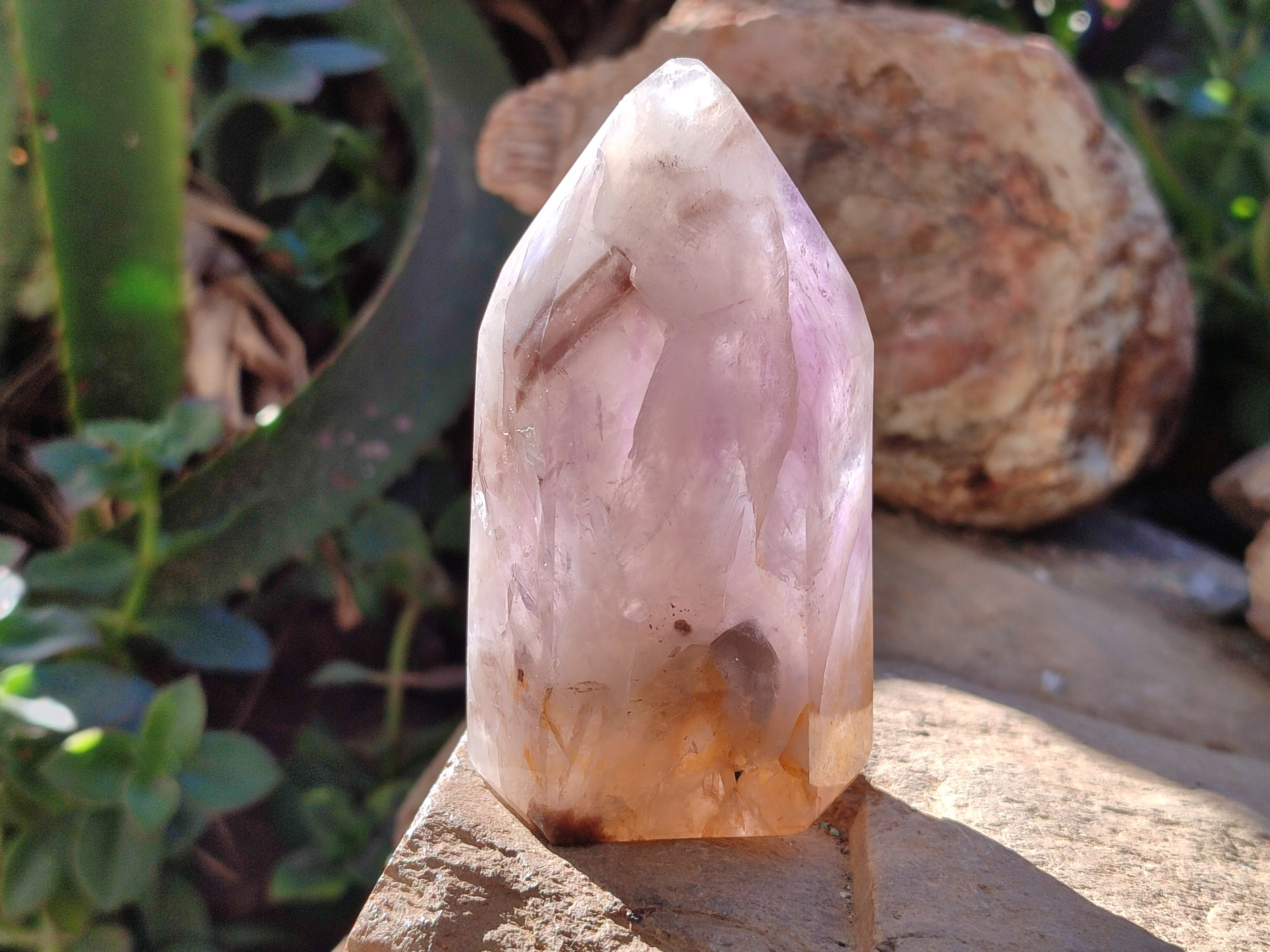 Polished Chevron Amethyst Points x 4 from Ankazobe, Madagascar - Toprock Gemstones and Minerals 