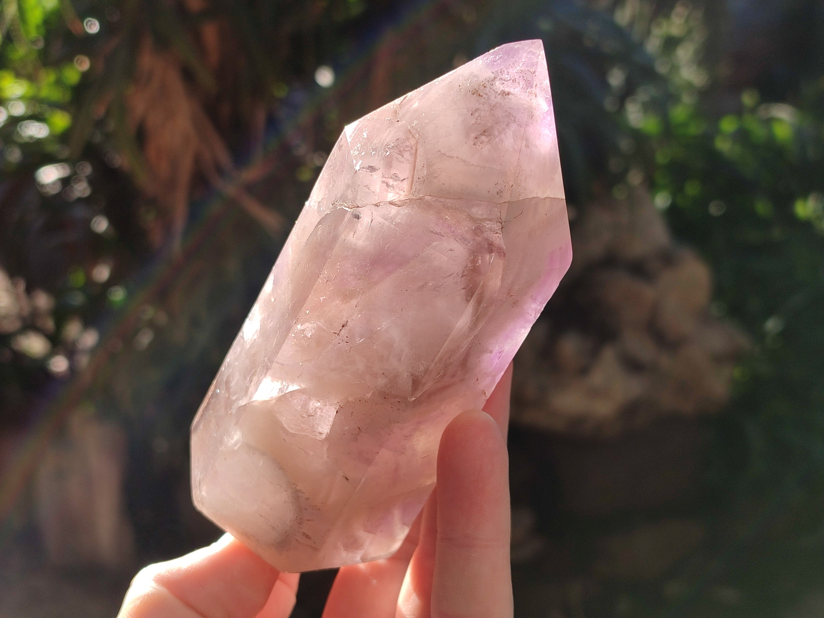 Polished Chevron Amethyst Points x 4 from Ankazobe, Madagascar - Toprock Gemstones and Minerals 