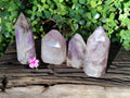 Polished Chevron Amethyst Points x 4 from Ankazobe, Madagascar - Toprock Gemstones and Minerals 