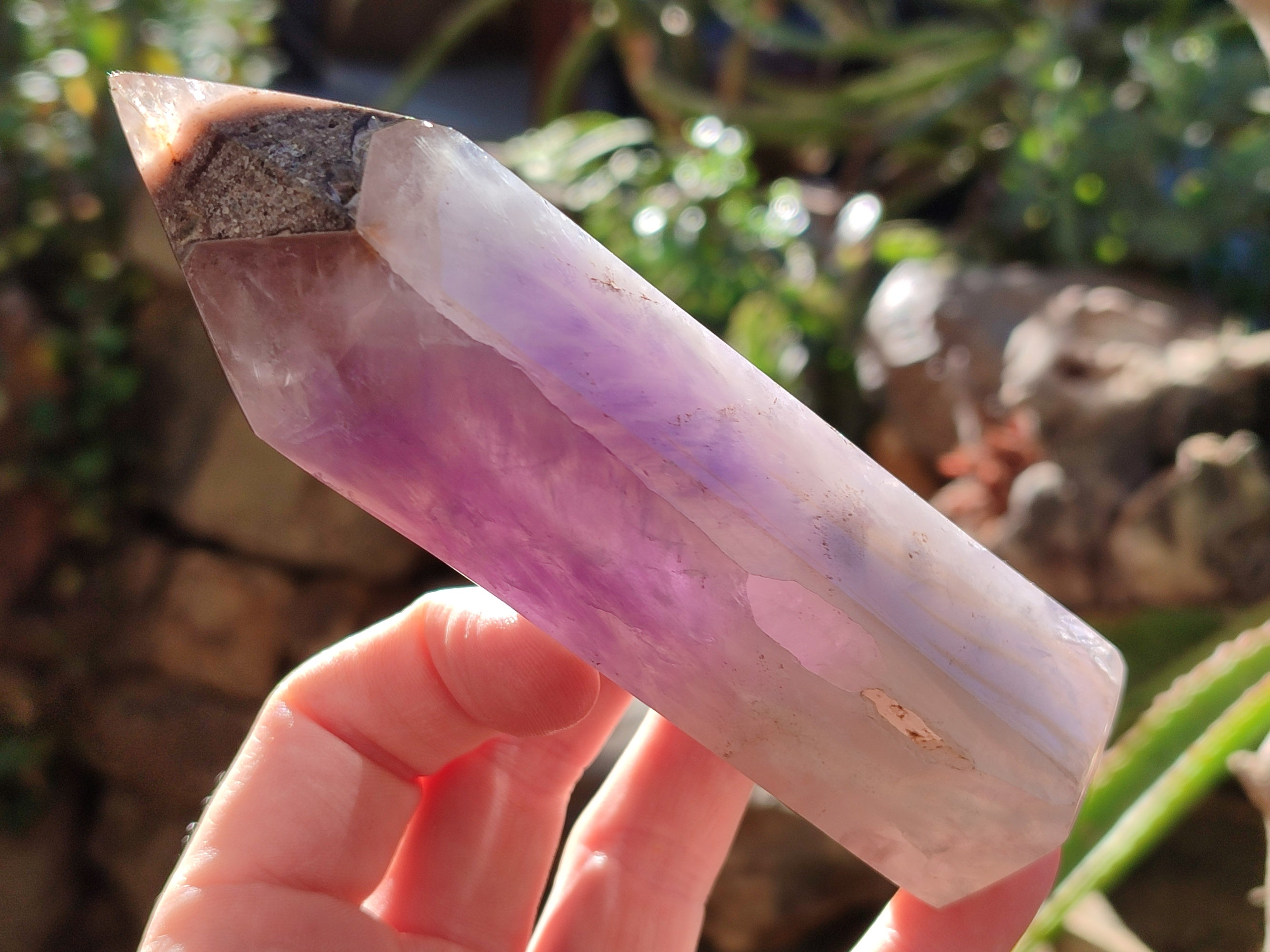 Polished Chevron Amethyst Points x 4 from Ankazobe, Madagascar - Toprock Gemstones and Minerals 