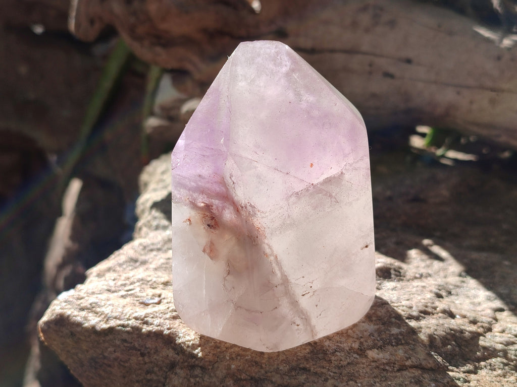Polished Chevron Amethyst Points x 4 from Ankazobe, Madagascar - Toprock Gemstones and Minerals 