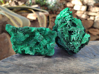 Natural Silky Malachite Specimens x 3 From Kasompe, Congo - Toprock Gemstones and Minerals 