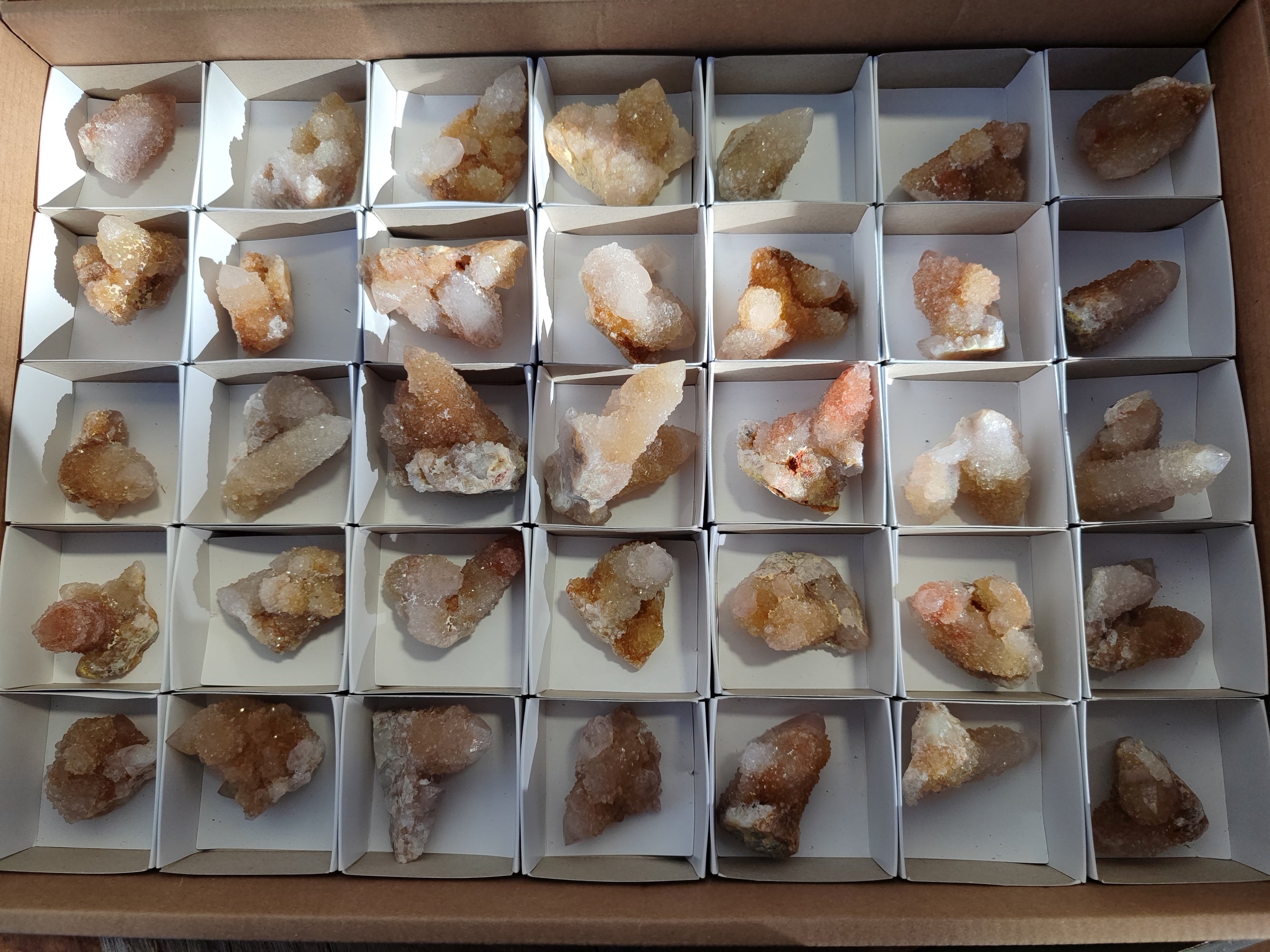 Natural Limonite Coated Fairy Spirit Quartz Clusters x 35 From South Africa - Toprock Gemstones and Minerals 