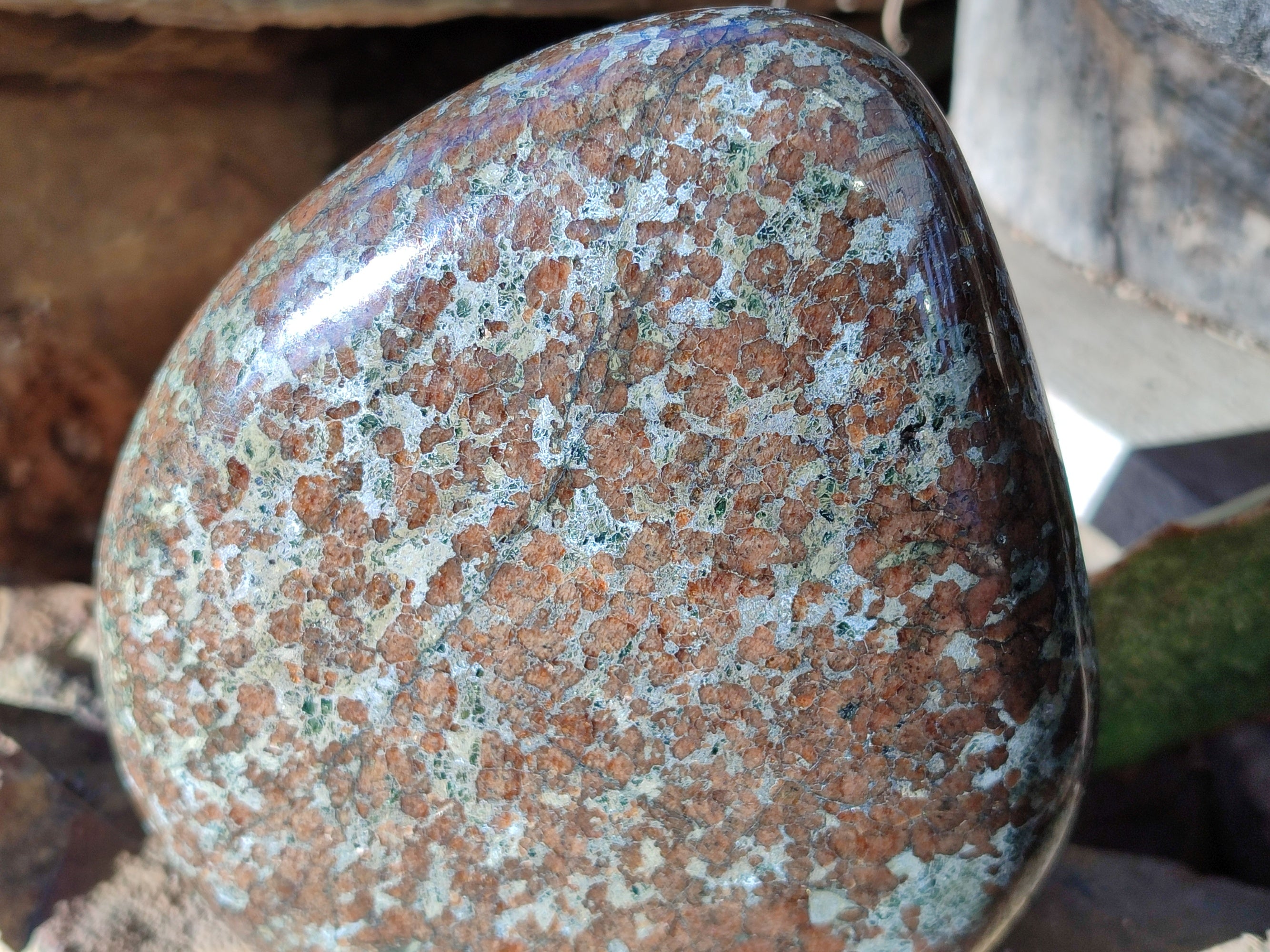 Polished Eclogite Standing Free Form x 1 From Northern Cape, South Africa - Toprock Gemstones and Minerals 