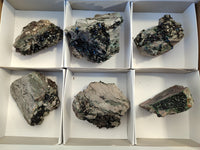 Natural Libethenite Crystals On Dolomite Matrix Specimens x 6 From Shituru, Congo