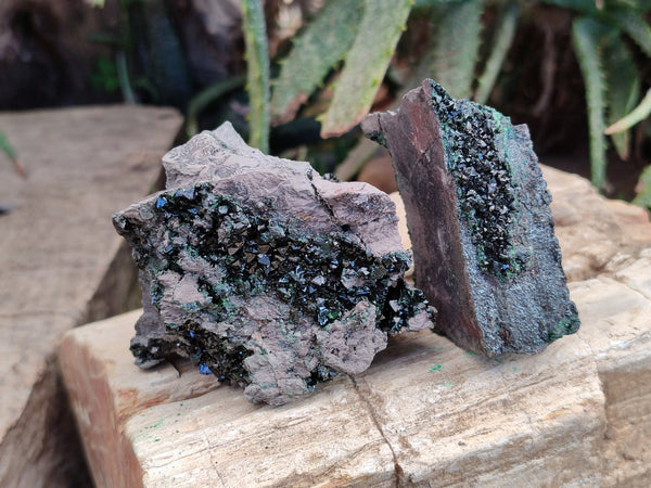 Natural Libethenite Crystals On Dolomite Matrix Specimens x 6 From Shituru, Congo