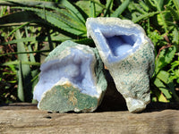 Natural Blue Lace Agate Geodes x 2 From Nsanje, Malawi