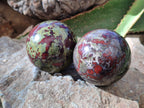 Polished Bastite Dragons Blood Stone Sphere-Ball x 3 From Tshipise, South Africa - Toprock Gemstones and Minerals 